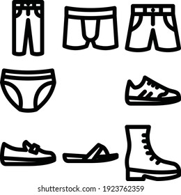 men’s clothes outline style icon set or icon pack for web mobile app android ios presentation printing