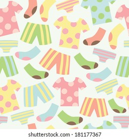 Clothes, Pants and Socks Background Seamless Pattern