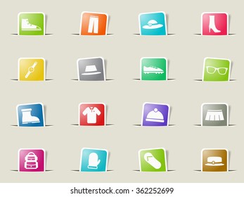 Clothes paper icons for web