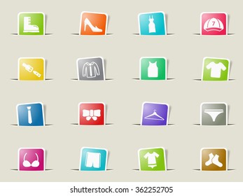 Clothes paper icons for web