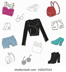Clothes pattern with fashion trendy look