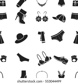 Clothes pattern icons in black style. Big collection of clothes vector symbol stock illustration