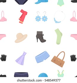 Clothes pattern icons in cartoon style. Big collection clothes vector symbol stock illustration
