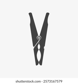 Clothes peg black icon illustration. Vector