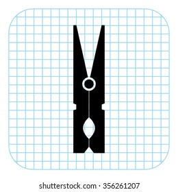 clothes peg - black  vector icon