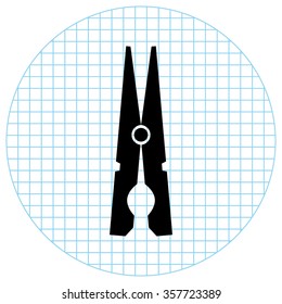 clothes peg -  black vector icon