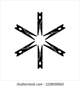Peg de ropa, Icono de tela Diseño Vector Ilustración de arte
