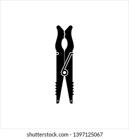 Peg de ropa, Icono de tela Diseño Vector Ilustración de arte