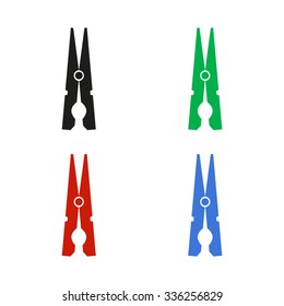 clothes peg - color vector icon