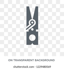 Clothes peg icon. Trendy flat vector Clothes peg icon on transparent background from Cleaning collection. 