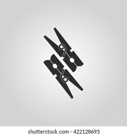 Clothes peg icon vector