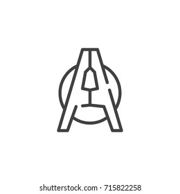 Clothes peg line icon, outline vector sign, linear style pictogram isolated on white. Symbol, logo illustration. Editable stroke