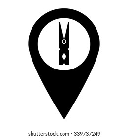 clothes peg - map pointer vector icon