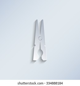 clothes peg - paper vector icon