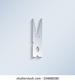 clothes peg - paper vector icon