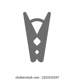 Clothes peg or pin vector icon. Clip simple fill symbol.