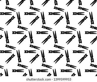 Clothes Peg Seamless Pattern, Clothespin Icon Design Vector Art Illustration isolated or white background