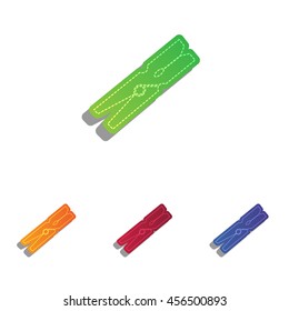 Clothes peg sign. Colorfull applique icons set.