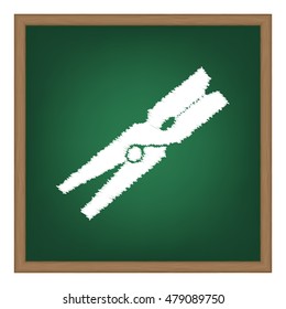Clothes peg sign. Flat style black icon on white.