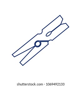 Clothes peg sign. Vector. Flat style black icon on white.