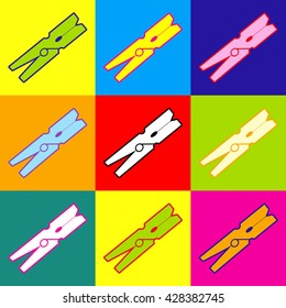 Clothes peg vector icon