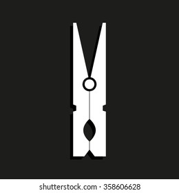 clothes peg -  vector icon with shadow