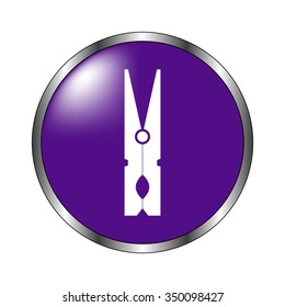 clothes peg - vector icon; violet button