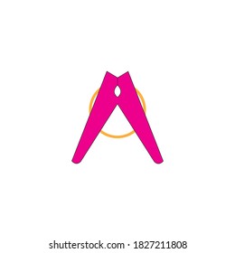 Kleiderpegs, Vektordesign-Symbol-Logo-Vorlage