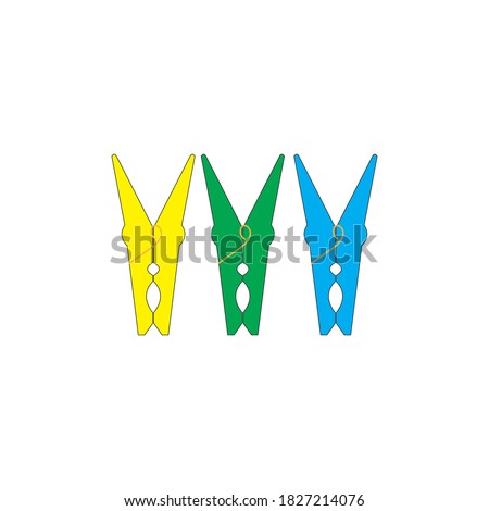 clothes pegs vector design ilustration icon logo template