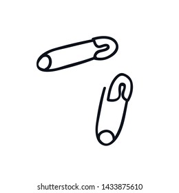 clothes pin doodle icon, vector illustration