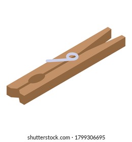 Clothes pin icon. Isometric of clothes pin vector icon for web design isolated on white background