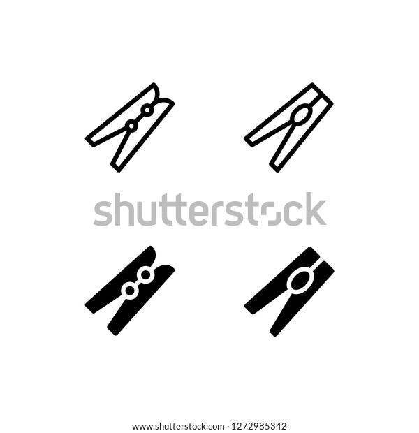 Clothes Pin Icon Logo Vector Symbol Stock Vector (Royalty Free) 1272985342