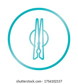 clothes pin icon over white background, gradient style, vector illustration