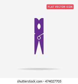 Clothes pin icon. Vector concept illustration for design.