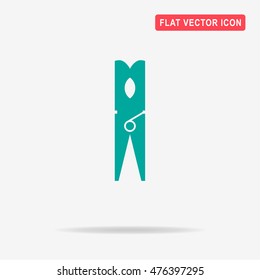 Clothes pin icon. Vector concept illustration for design.