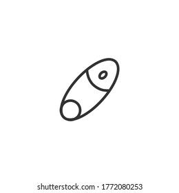 icono de línea de pin de ropa en fondo blanco