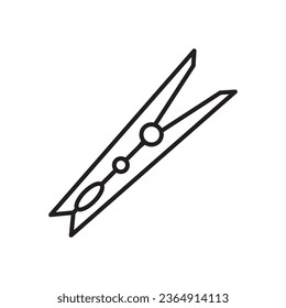 Clothes pin outline icon. Peg simple line vector icon. flat illustration on white background..eps