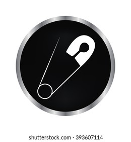 clothes pin - vector icon on a black button