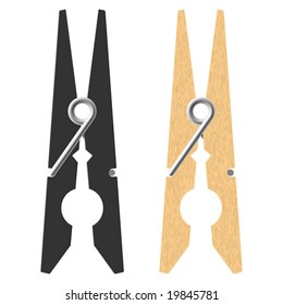 Clothes pins. Vector illustration.