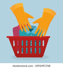 clothes plastic basket laundry service