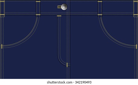 Clothes with pockets. Vector isolated. Blue background