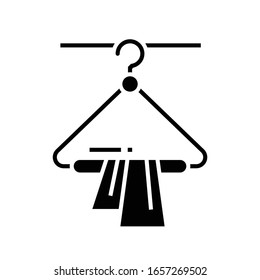 Clothes rack black icon, concept illustration, vector flat symbol, glyph sign.