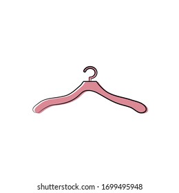 Clothes Rack Hand Drawn Icon. Vector Illustration. Isolated On White.