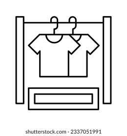 Clothes rack Outline Vector Icon that can easily edit or modify

