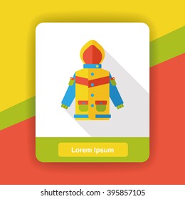 clothes raincoat flat icon