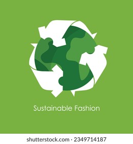 Clothes recycle icon. Sustainable fashion logo. Eco friendly concept. Vector illustration.