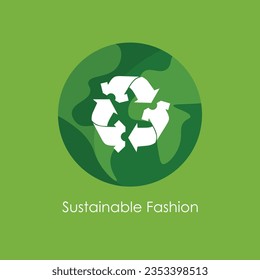 Clothes recycle icon. Sustainable and slow fashion logo. Eco friendly concept. Vector illustration.