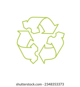 Clothes recycle outline icon. Sustainable fashion green logo. Eco friendly concept. Vector illustration.