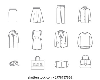 Clothes Reform Store. Icon Set.