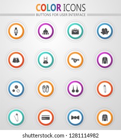 Clothes round vector icons for user interface